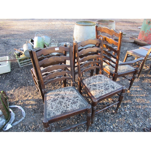 3298 - Five oak dining chairs