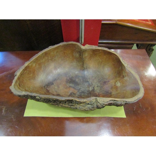 4069 - A burr wood bowl, 37cm long