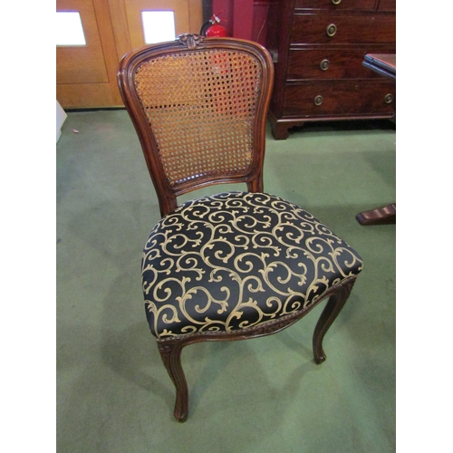 4076 - A French 19th Century style carved walnut cane back chair