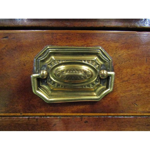 4102 - A Circa 1880 flame mahogany side table, the reeded edge top over two frieze drawers with satinwood l... 