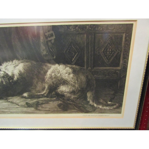 4120 - A Herbert Thomas Dicksee 1893 print of recumbent dog, 