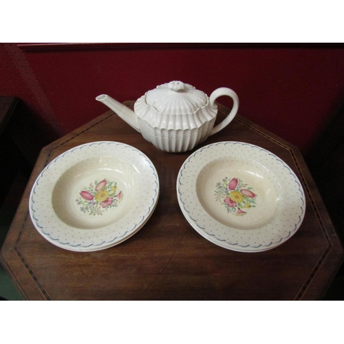 4123 - Six Susie Cooper dishes, some a/f, together with a creamware teapot