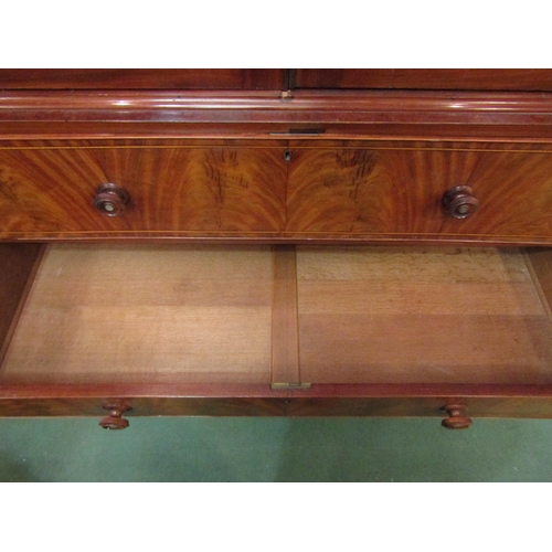 4139 - A 19th Century secretaire linen press. The cupboard top converted to a hanging space over a satin wa... 