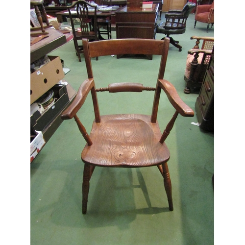 4194 - A circa 1860 East Anglian knife back, ash and elm seat armchair   (R) £60