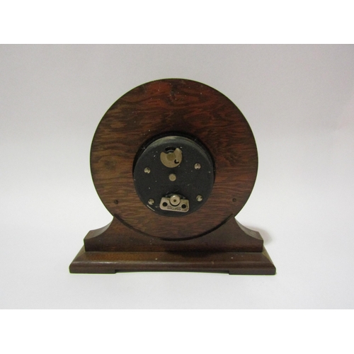 4205 - A Mid 20th Century Smiths chinoserie mantel clock, crack to face, 21cm tall