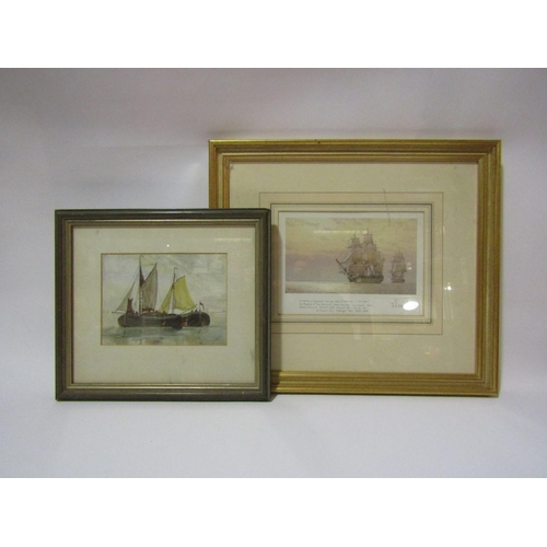 4268 - A Derek Gardner limited edition prints of ships at sail, No 471/850 and D MITCHELL watercolour of bo... 