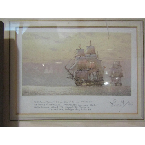 4268 - A Derek Gardner limited edition prints of ships at sail, No 471/850 and D MITCHELL watercolour of bo... 