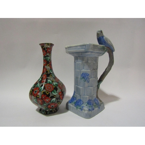 4281 - A Wade Heath flaxman Ware Bugie vase and Whieldon ware chintz vase, 26cm and 22cm tall