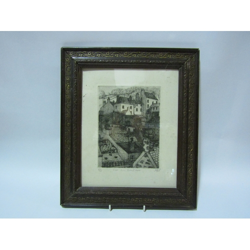 4296 - Maria B Whinney (British 1914-1995) A limited edition etching 'View from Burnt Lane' 47/75 framed an... 