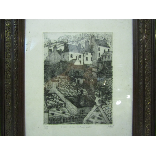 4296 - Maria B Whinney (British 1914-1995) A limited edition etching 'View from Burnt Lane' 47/75 framed an... 