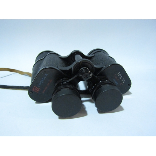 4309 - A Chinon CM-3 SLR camera Cosmica 10x50 binoculars and Teica DV1000 camcorder