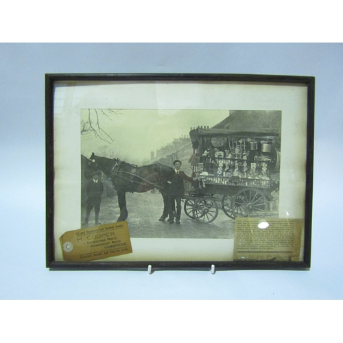 4310 - A black and white image of a horse drawn shop by H.Cooper 1 Godesdone Road, Newarks Road Cambridge f... 