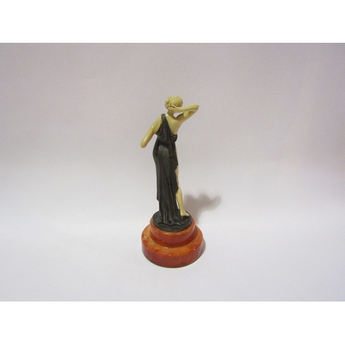 4314 - A resin figure of semi clad female on soapstone base 25cm tall, and Seven resin Chess pieces etc   (... 