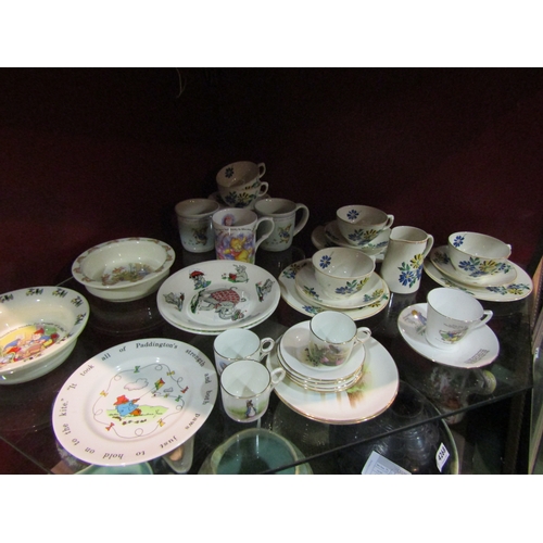 4323 - A selection of nursery crockery including two Figgio Flint bowls and Grimwades Beatrix Potter nurser... 