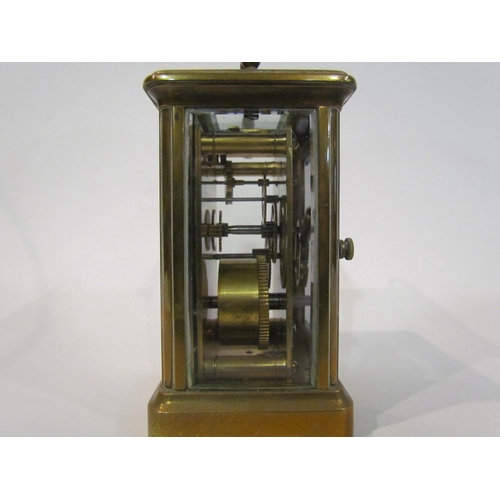 4332 - A French-made brass cased carriage clock