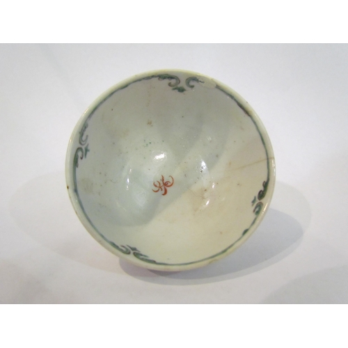 4340 - Two late 18th Century English tea bowls possibly New Hall one with hairline crack