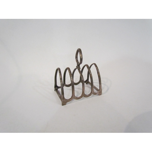 4341 - A silver four slice toast rack, Birmingham 1924 William Suckling Ltd, approx 40g