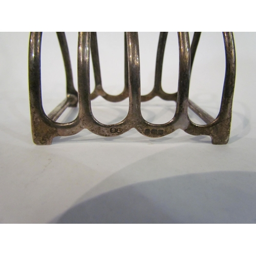 4341 - A silver four slice toast rack, Birmingham 1924 William Suckling Ltd, approx 40g