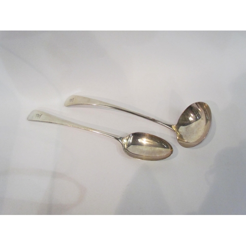 4369 - A W.H. & S. plated soup ladle and a W.H. & S. plated serving spoon (2)  (Group)    (Group)