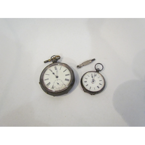 4374 - Two pocket watches including stamped 935 a/f, both with key