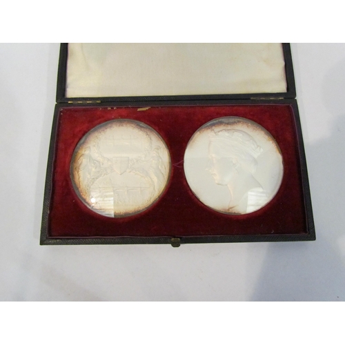 4379 - Two Victorian moulds one depicting Queen Victorian a/f the other depicting Holborn Viaduct and Black... 