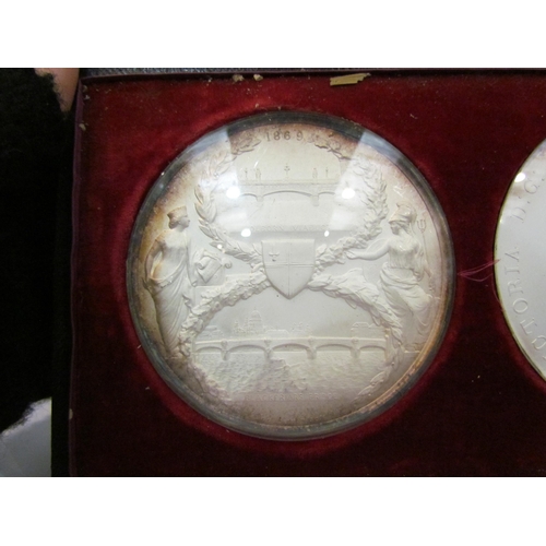 4379 - Two Victorian moulds one depicting Queen Victorian a/f the other depicting Holborn Viaduct and Black... 