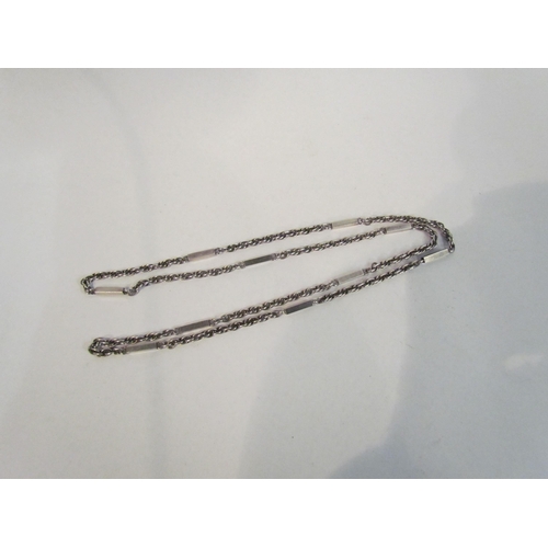 4383 - A heavy silver necklace with bar links.  Approx 45g, 43cm