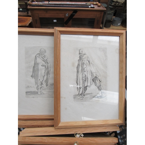 2297 - Twenty light oak framed engravings