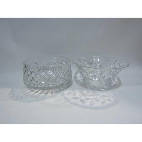 4410 - Two crystal glass trifle bowls, clocks and candlesticks etc.