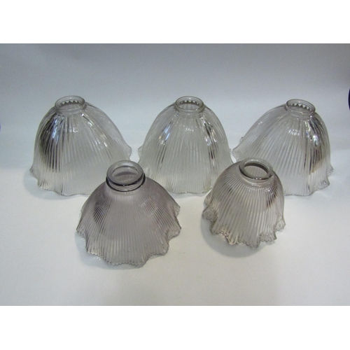 4426 - Five holophane glass light shades, 