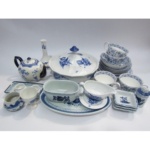 4462 - A quantity of blue and white ceramics including Minton Shalamar cups and saucers, Copenhagen lidded ... 