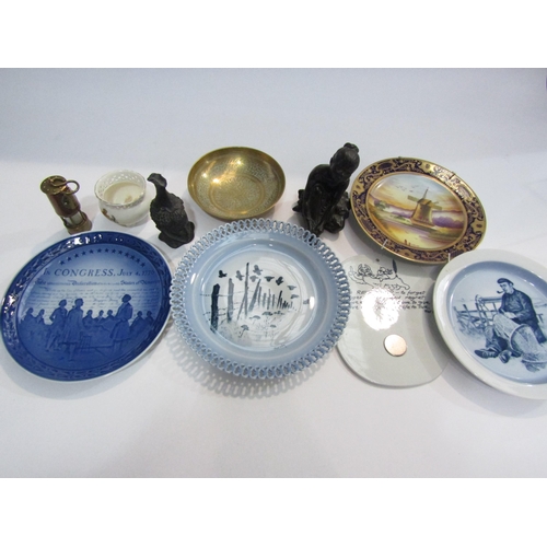 4463 - A collection of Royal Copenhagen plates together with a miniature miners lamp, ornaments etc.  (E) £... 