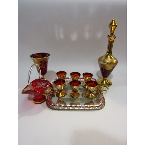 4441 - A liqueur set on tray and similar items