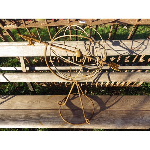 7075 - A small steel armillary sphere