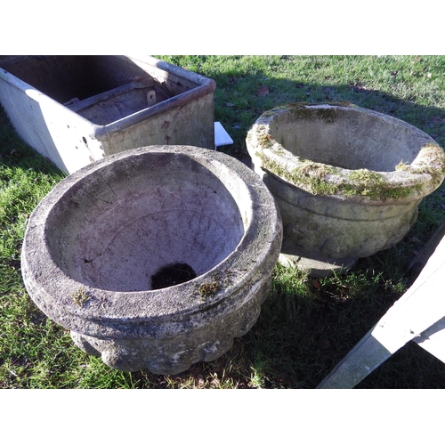 7164 - A pair of semi-gadrooned planters, 16