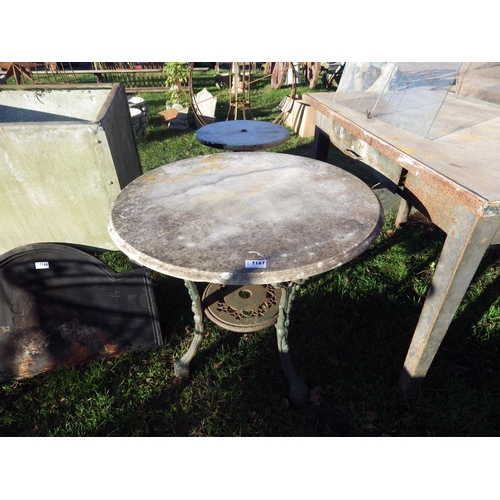 7167 - A marble top pub table  (R)  £100