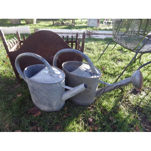 7182 - Two galvanised watering cans