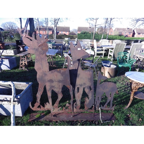 7199 - A steel flat back display of deers  (R)  £40