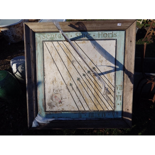 7203 - An oak framed wall fitting sundial 'Septem Sine Horis'