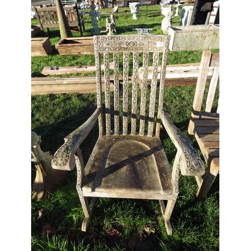 7246 - A hardwood garden rocking chair