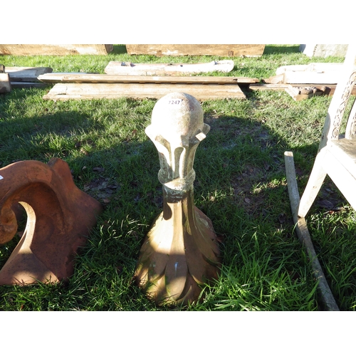 7247 - A ball top terracotta ridge tile finial  (E)  £15-25