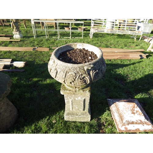 7277 - A composition leaf pattern planter on plinth, 29