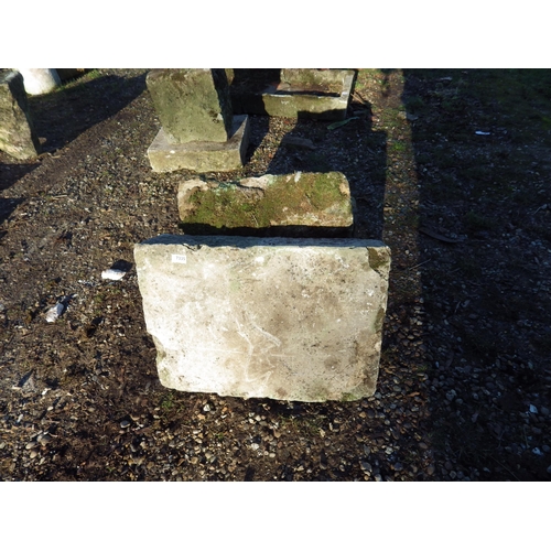 7335 - Four weathered reclaimed stone plinths/elements  (E)  £20-40