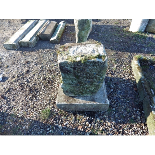 7336 - Two weathered stone plinths  (E)  £20-40