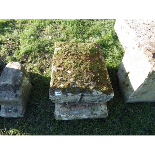 7348 - Two reclaimed stone plinths  (E)  £15-20