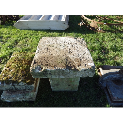 7349 - Two reclaimed stone plinths  (E)  £15-20