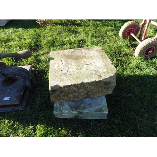 7351 - Two reclaimed stone plinths  (E)  £15-20