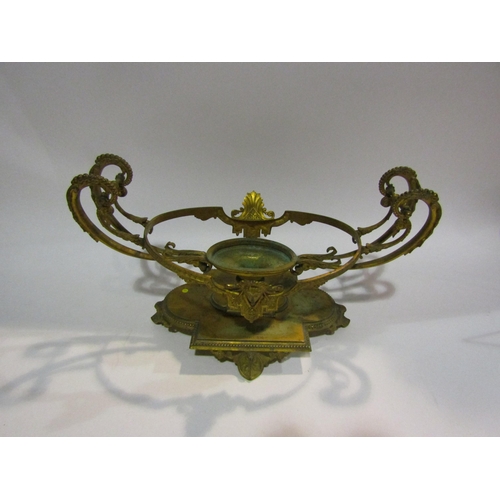 4023 - A Victorian ormolu centrepiece stand dated 1896, 22.5cm tall x 39cm long   (R) £15