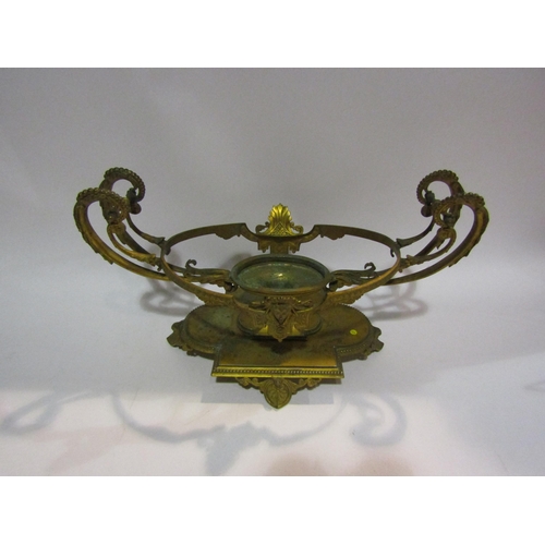 4023 - A Victorian ormolu centrepiece stand dated 1896, 22.5cm tall x 39cm long   (R) £15