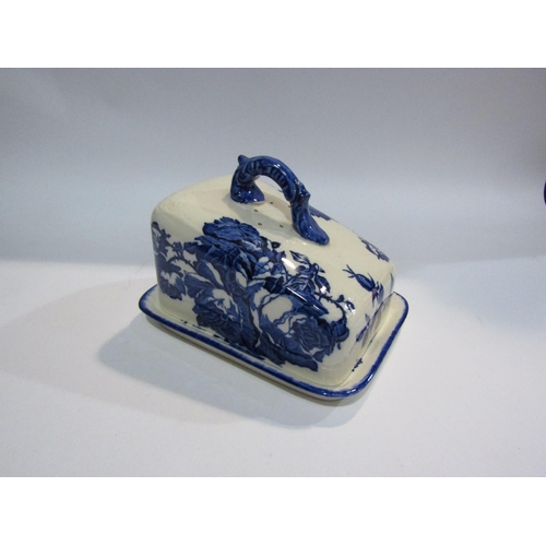 4152 - A Staffordshire Ironstone blue and white cheese dish